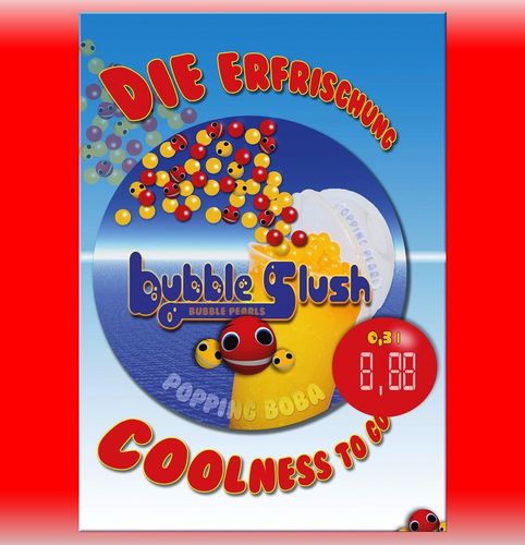 Bubble Slush Eis Plakat A2 laminiert ca. 42 x 59,4 cm